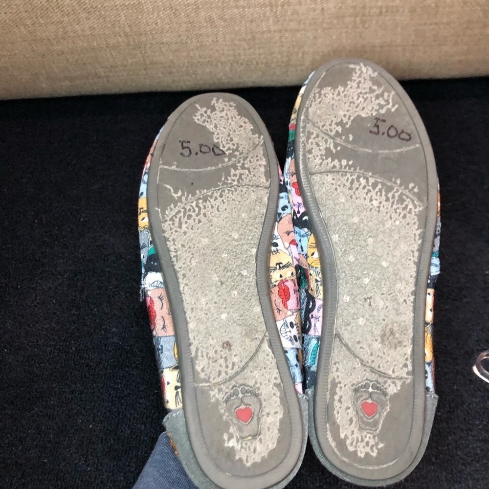 Bobs From Sketchers Memory Foam Gray Cat Print Sl… - image 8